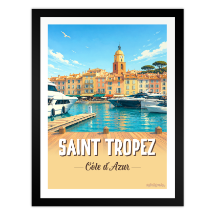 (2) SAINT-TROPEZ | Affiche de ville personnalisée