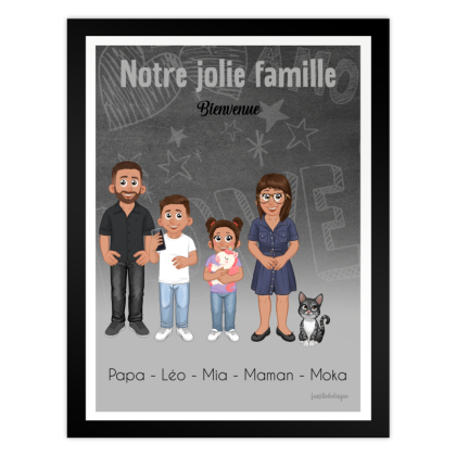 Affiche personnalisée famille Noël