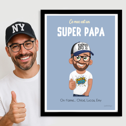 Personalised SUPER DAD poster