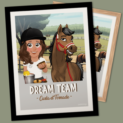Affiche Personnalisée Équitation Prénom - Poster Cavalière Cheval Toile Cadeau Anniversaire Fille