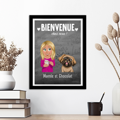 Affiche Mamie avec son chien
