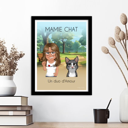 Affiche | Mamie et son chat