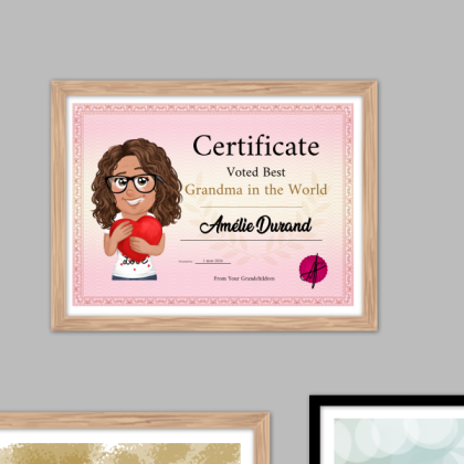 Best Grandma in the World Certificate