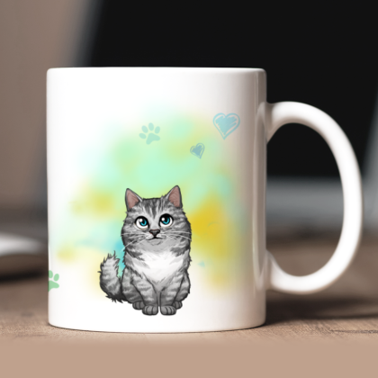 Cat mug | Long-haired Munchkin