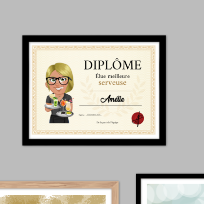 Diplôme Meilleure Serveuse