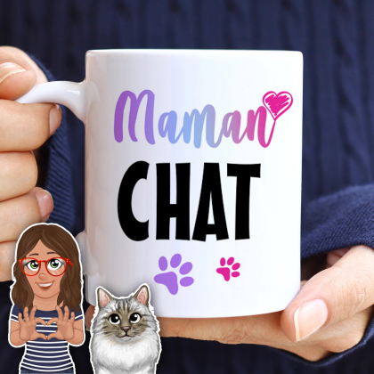 Mug Maman Chat - 2 Avatars