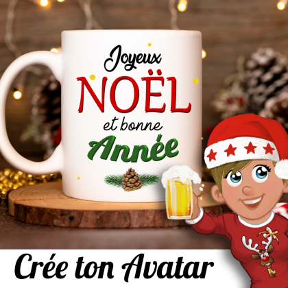 Mug Noël personnalisé - 1 Avatar