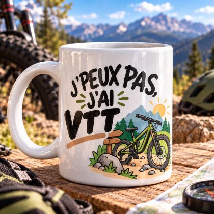 Mug personnalisé VTT – Les J’peux pas