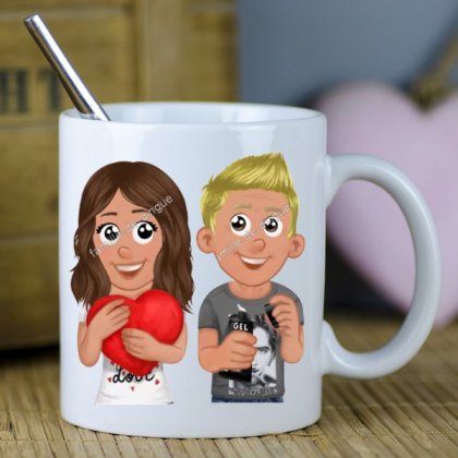 Mug Prénom personnalisé - 2 Avatars