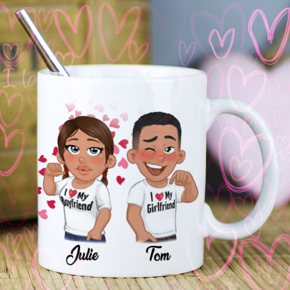 Mug St Valentin coeur - 2 Avatars