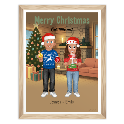 Personalised Christmas Couple Poster