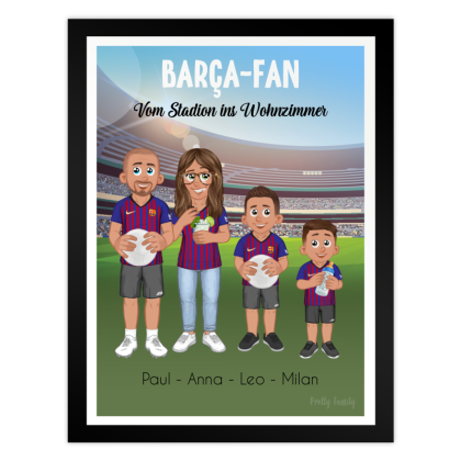 Poster Familienporträt | BARCA-Fußballfans