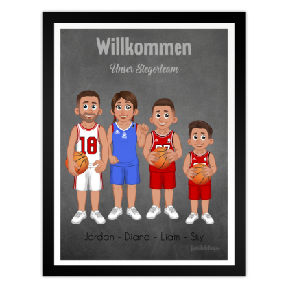 Poster Familienporträt | Basketball-Fan