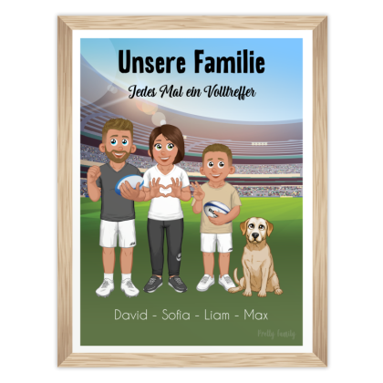 Poster Familienporträt | Rugby-Fan