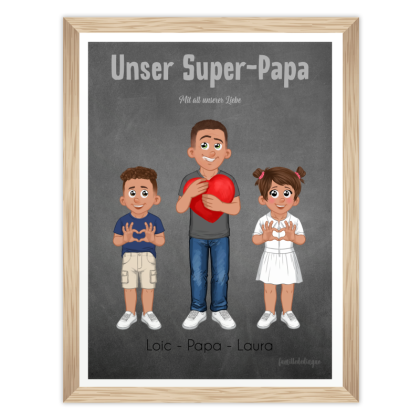 Poster Familienporträt | Weihnachtsgeschenk für Papa