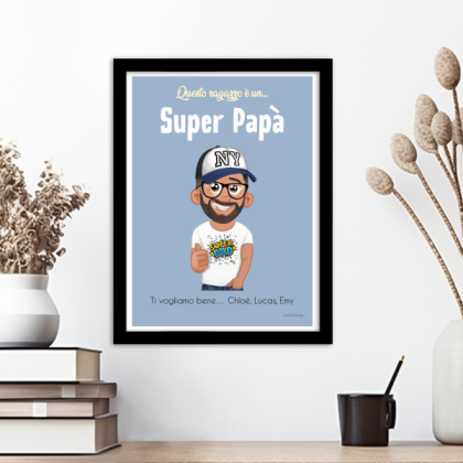  Poster personalizzato Super Papà