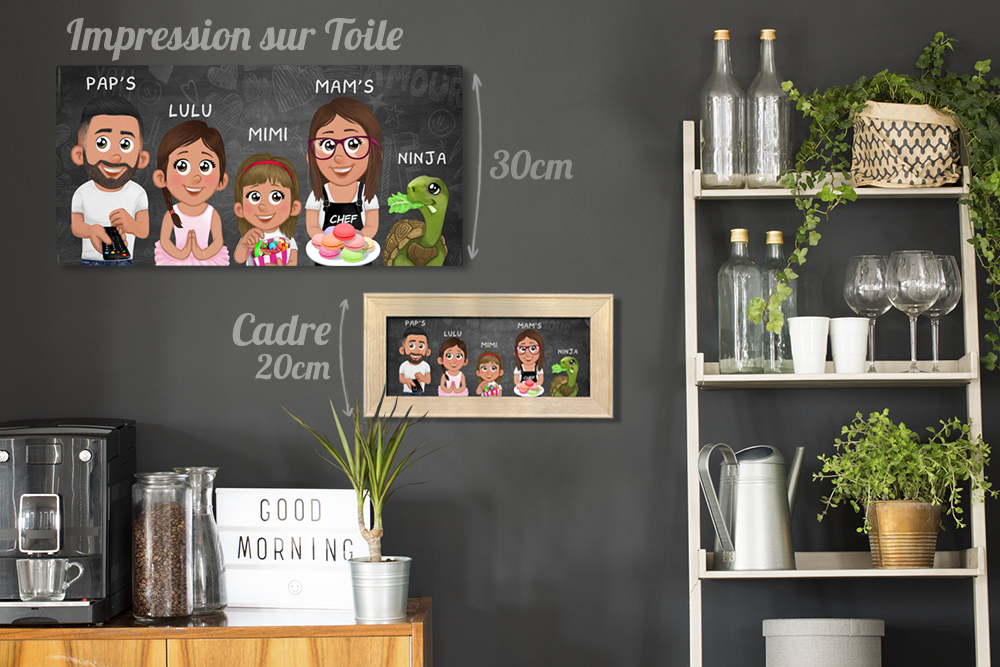 Portrait personnalisé, idée cadeau unique - Famille de Dingue