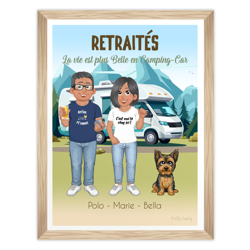 Portrait de famille retraités en camping-car