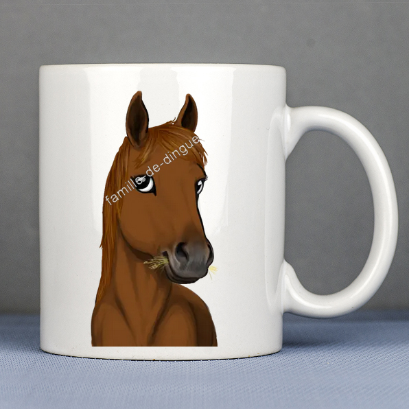mug personnalisé cheval