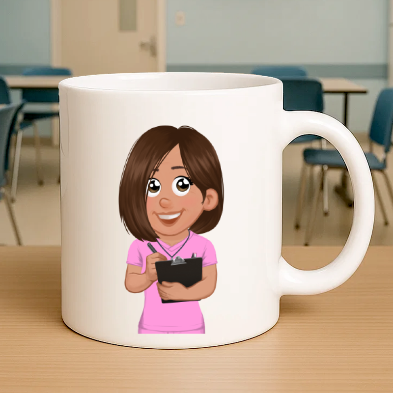 Mug personnalisé avec avatar pour infirmière – cadeau original Famille de Dingue