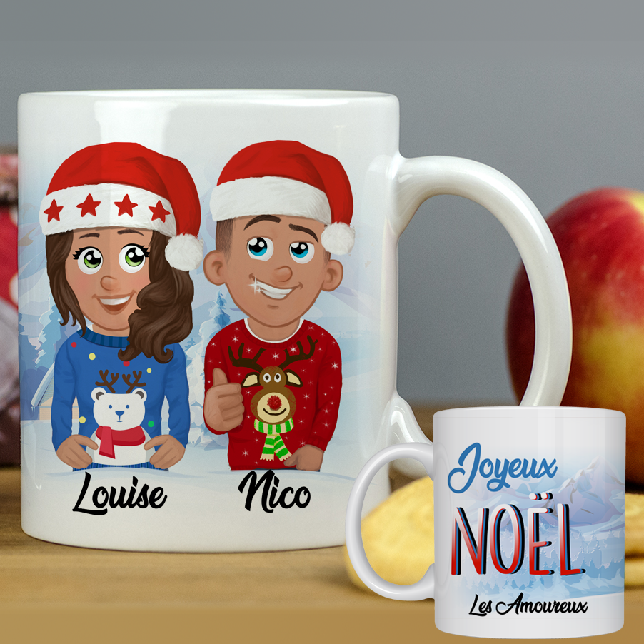Mug Joyeux Noël  personnalisé - Chat de Noël - Cadeau pour Noël