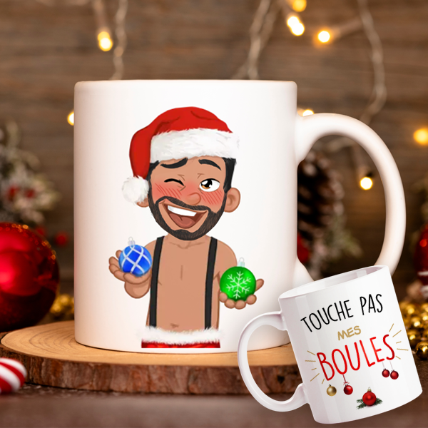 Mug Noël humoristique boules de noël