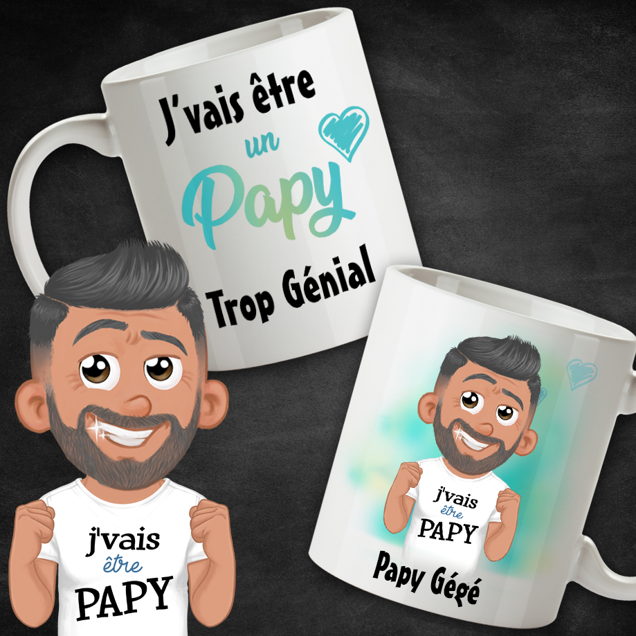 Casquette "Je Vais être Un Super Papi" - Coton Blanc, Sérigraphie Noire - Idée Cadeau Originale Pour Annoncer Une Grossesse - 8
