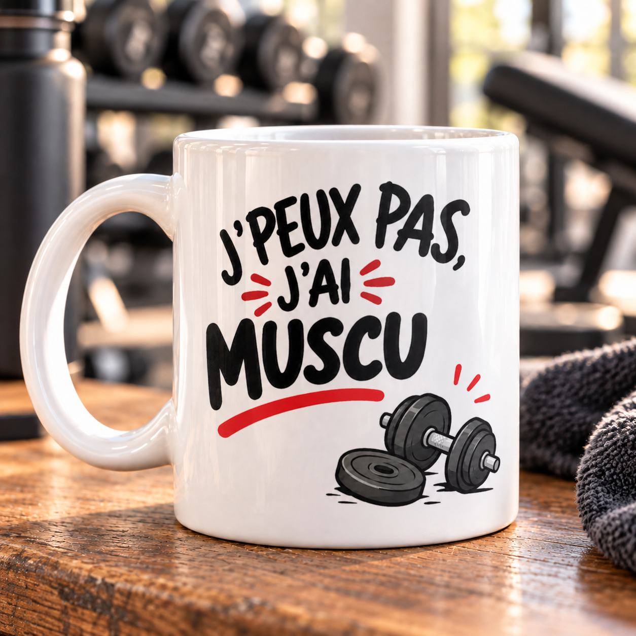 J’peux pas, j’ai muscu : le mug à personnaliser
