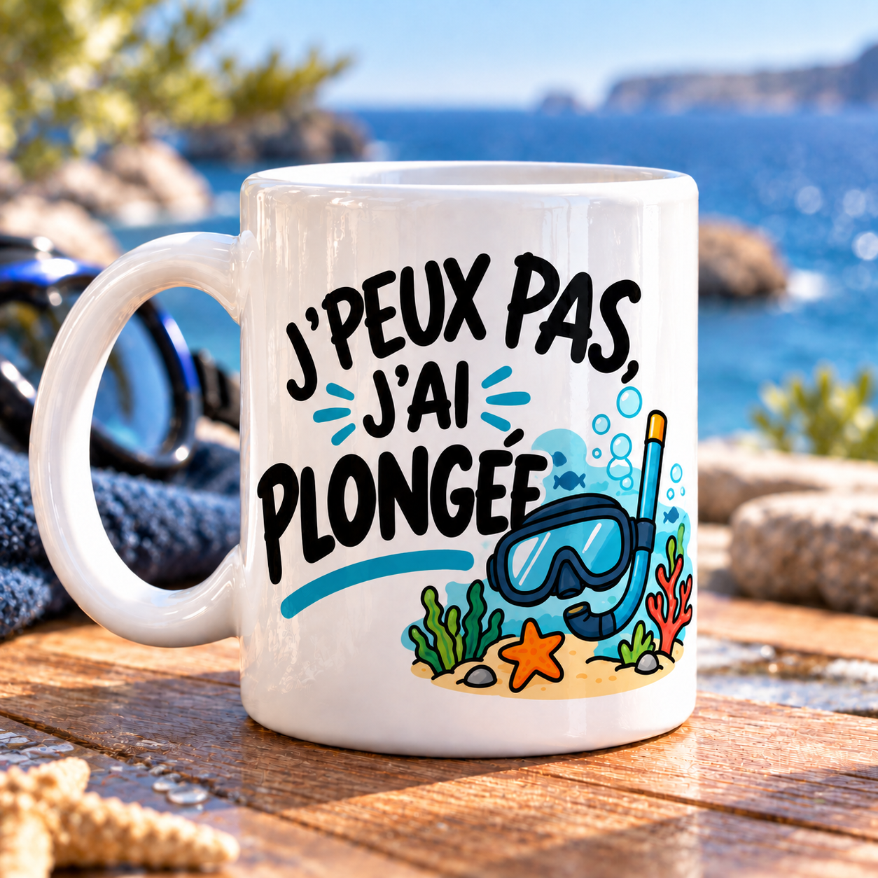 J’peux pas, j’ai plongée : le mug à personnaliser