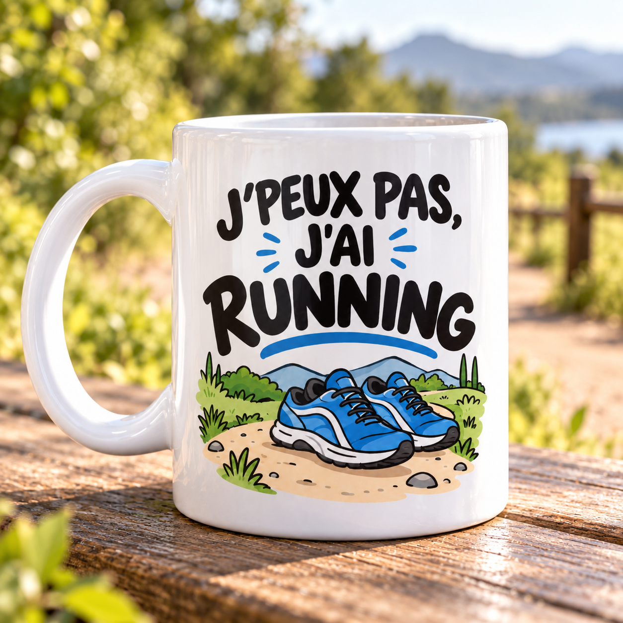 J’peux pas, j’ai running  le mug à personnaliser
