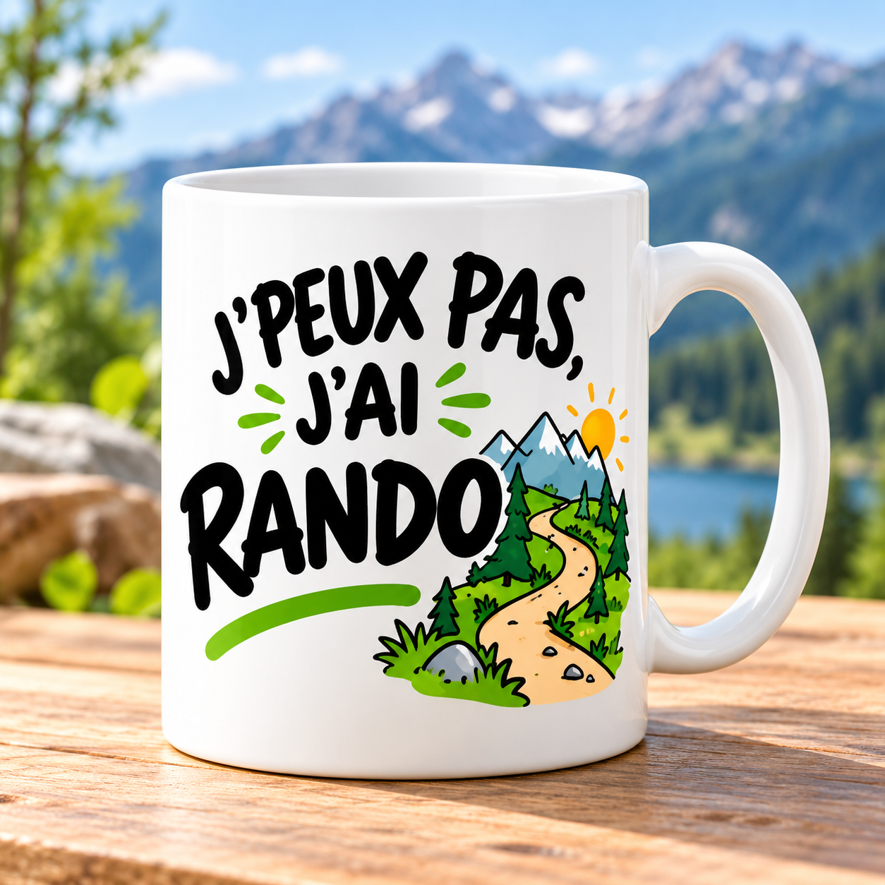 Mug personnalisé randonnée J’peux pas j’ai Rando