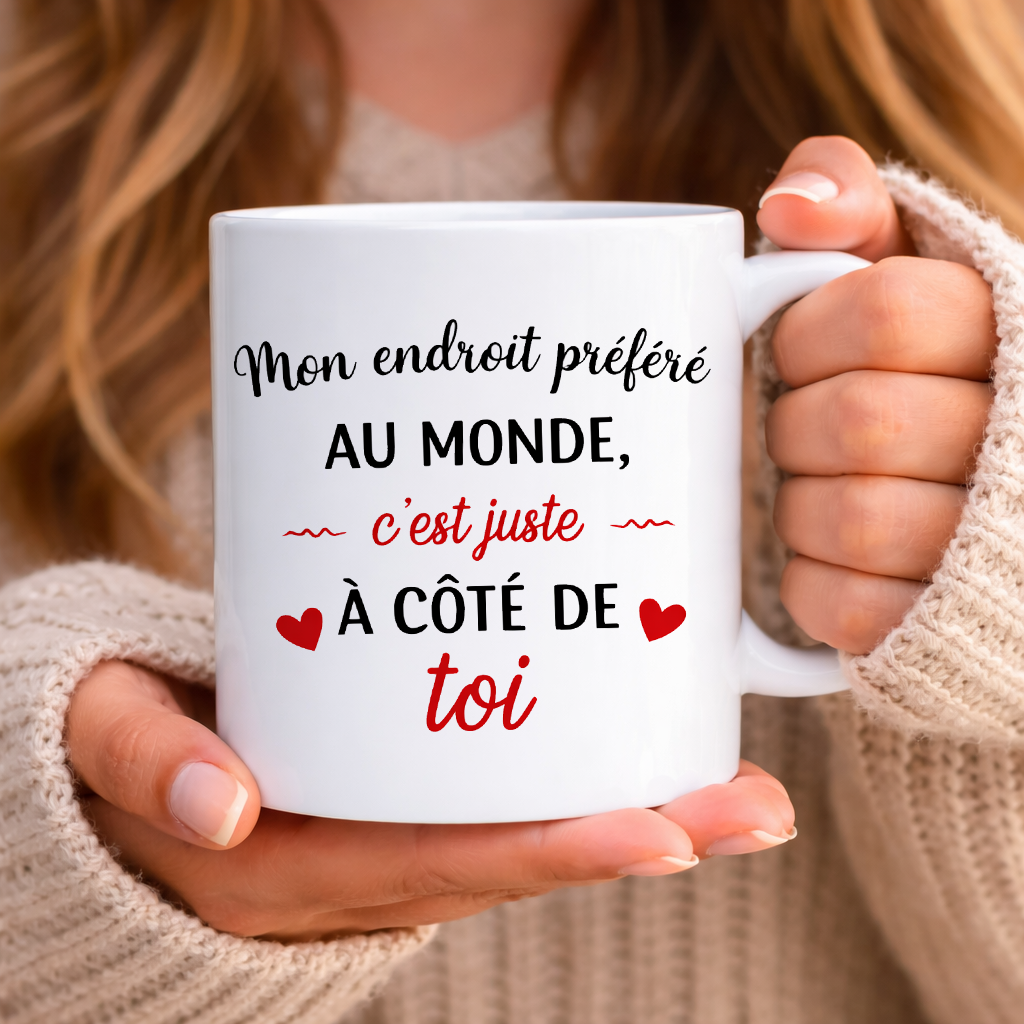 mug tasse pour la saint valentin-juste à cote de toi