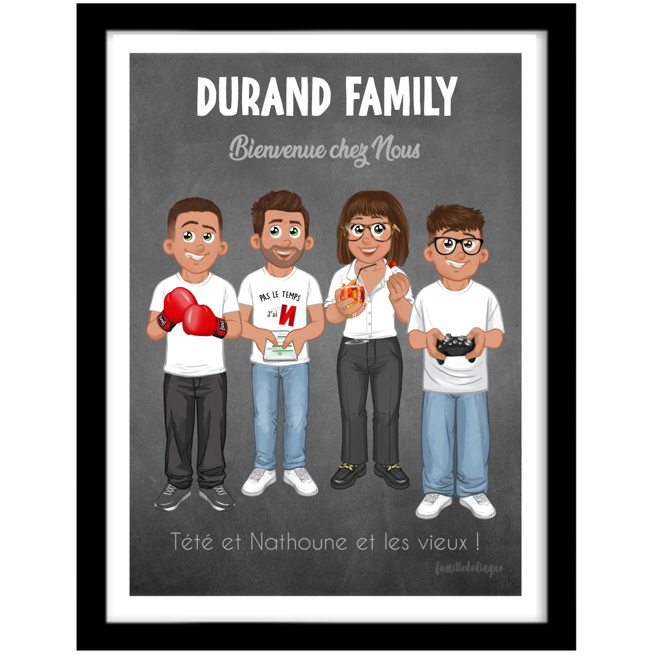 Portrait de Famille Personnalisé - Créez une Illustration unique