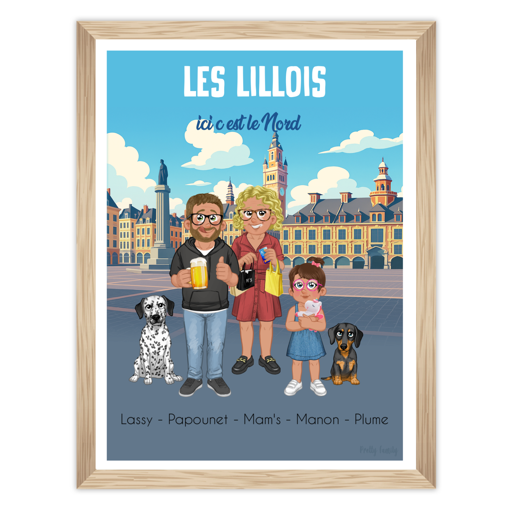 Affiche portrait de Famille Lilloise – famille personnalisée