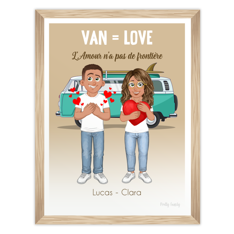 Affiche Saint-Valentin – VAN IS LOVE personnalisée