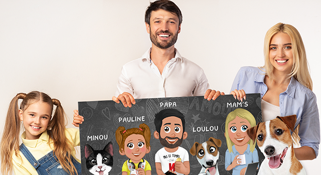 Tableau déco personnalisé. Tableau famille avec prénoms